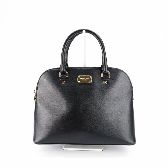 MICHAEL Michael Kors Handbags - MICHAEL KORS Cindy Black Leather Dome Handbag